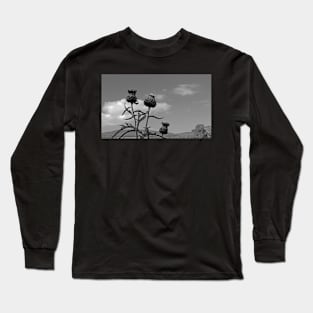 Globe Thistle in Black and White Long Sleeve T-Shirt